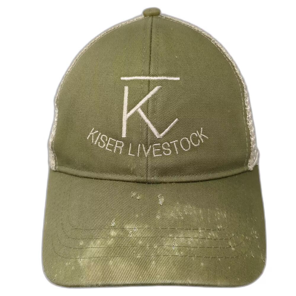 econscious Kiser Livestock Trucker Hat Green One Size Embroidered Distressed
